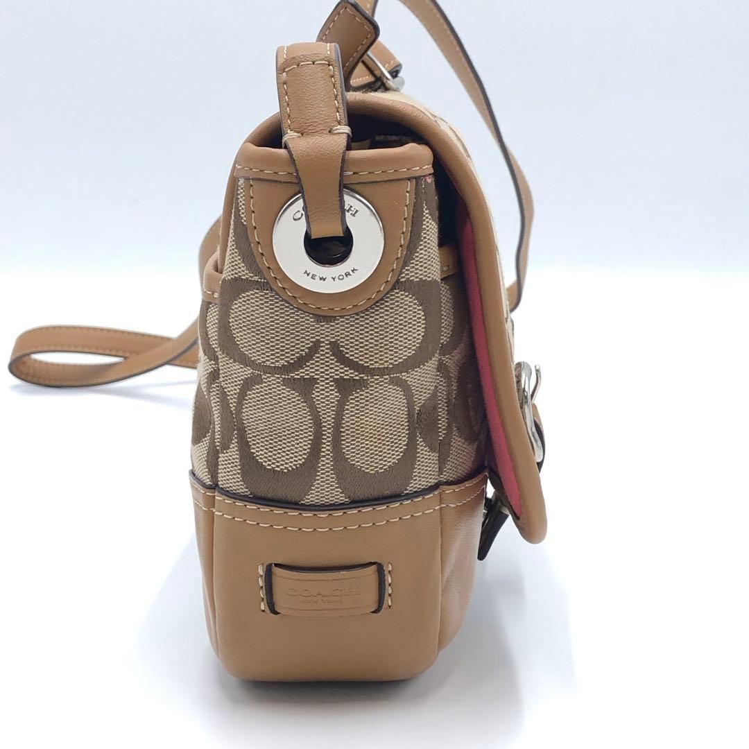 Coach Signature Shoulder Bag Canvas Beige Authentic G01081120 thumbnail 7