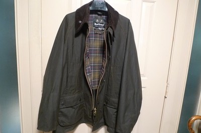 BARBOUR - CLASSIC BEDALE JACKET - SYLKOIL -MADE IN ENGLAND - OLIVE- 46 -PRISTINE