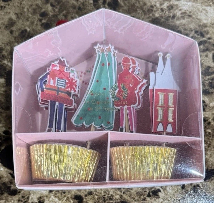 2 Packs Meri Meri Anthropologie City Christmas Cupcake Kit Toppers + Liners $50 - Image 3 of 4