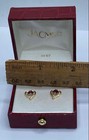 Jacmal 14k Gold Melee Diamond & Ruby Post Heart Earrings With Box 1.2g — photo 7