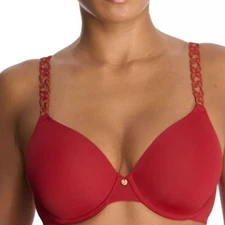 natori pure luxe custom coverage contour underwire bra red size 32G