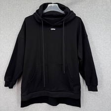 Off-White Black Arrows Sleeve Hoodie FW18 Longline Cotton Size Small No Belt