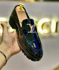 Handmade Men Black Leather Shoes, Dress Moccasin Shoes, Formal Shoes