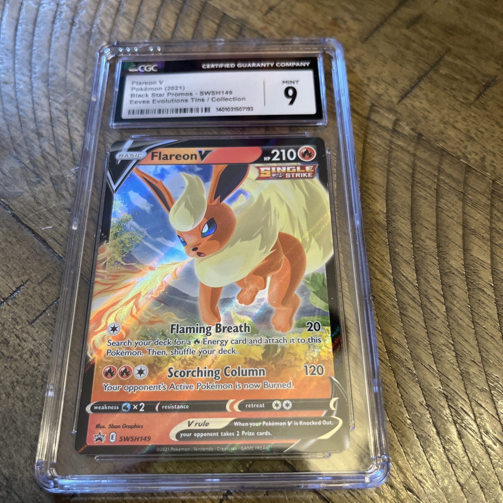 CGC 9 MINT  Flareon V SWSH149 Black Star Promo Pokemon Card