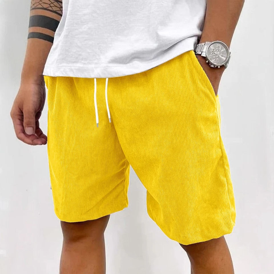 New Corduroy Shorts For men's Casual Shorts Drawstring Retro Trend Casual Shorts - Image 4 of 4