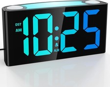 Dynamic Color Changing RGB Alarm Clock with Adjustable Display and Night Light
