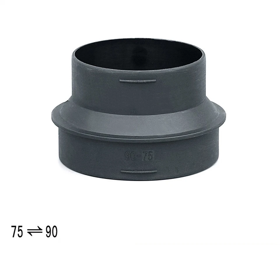 NEW 75mm-90mm Parking Heater Air Heater Pipe Reducer Adapter Converter Black - Image 2 of 4