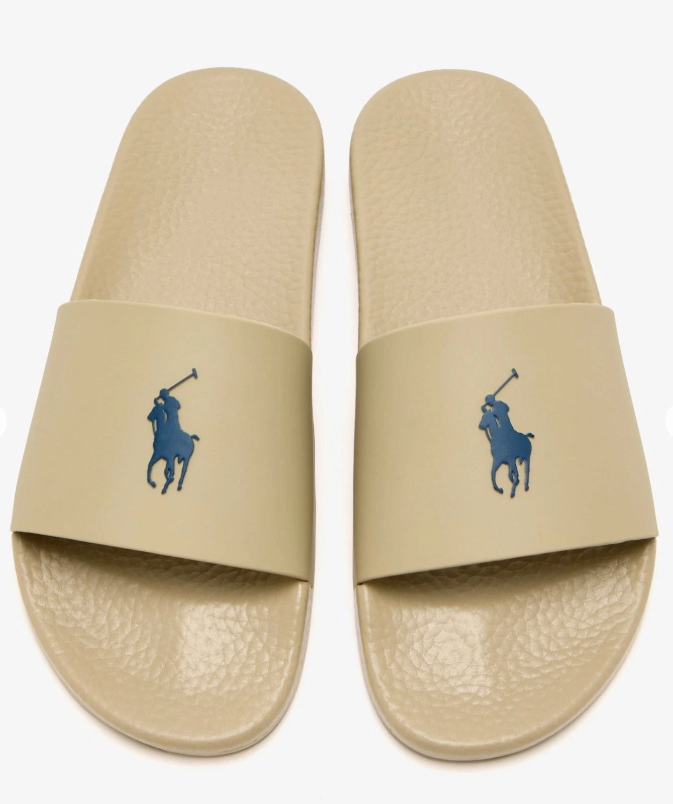 Polo Ralph Lauren Khaki Beige BIG PONY Slide Sandals - size 8-13