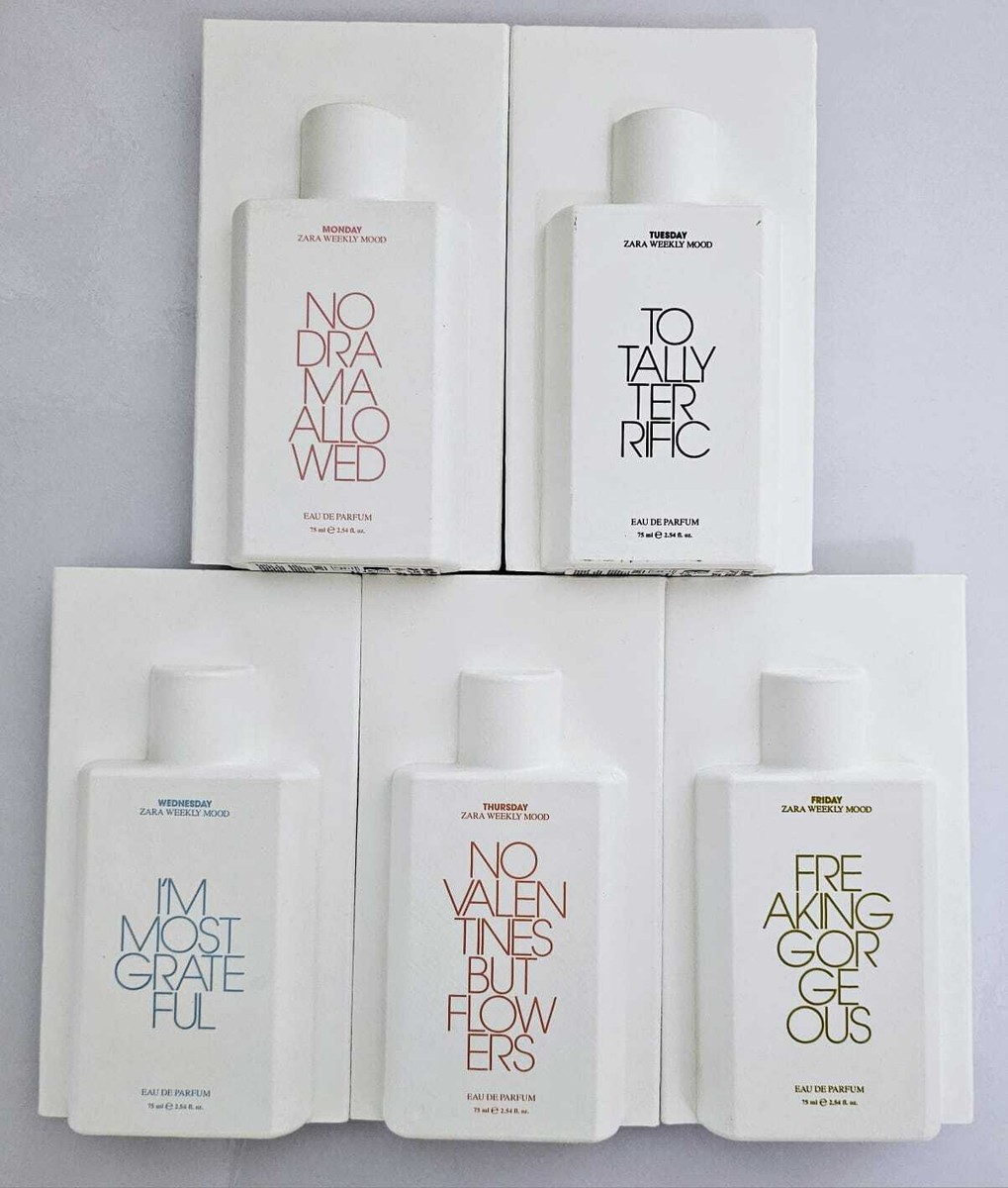 Zara Weekly Mood Perfume Monday Tuesday Wednesday Thursday