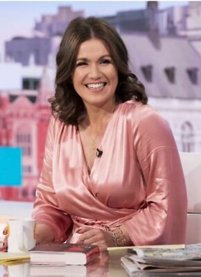 MARKS AND SPENCER GHOST SATIN V-NECK MIDI WRAP DRESS PINK 10 BNWT