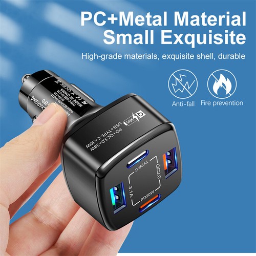 For Motorola Moto G Pure G Stylus 38W USB-C Fast Car Charger + 6ft/3ft PD Cable - Picture 8 of 14
