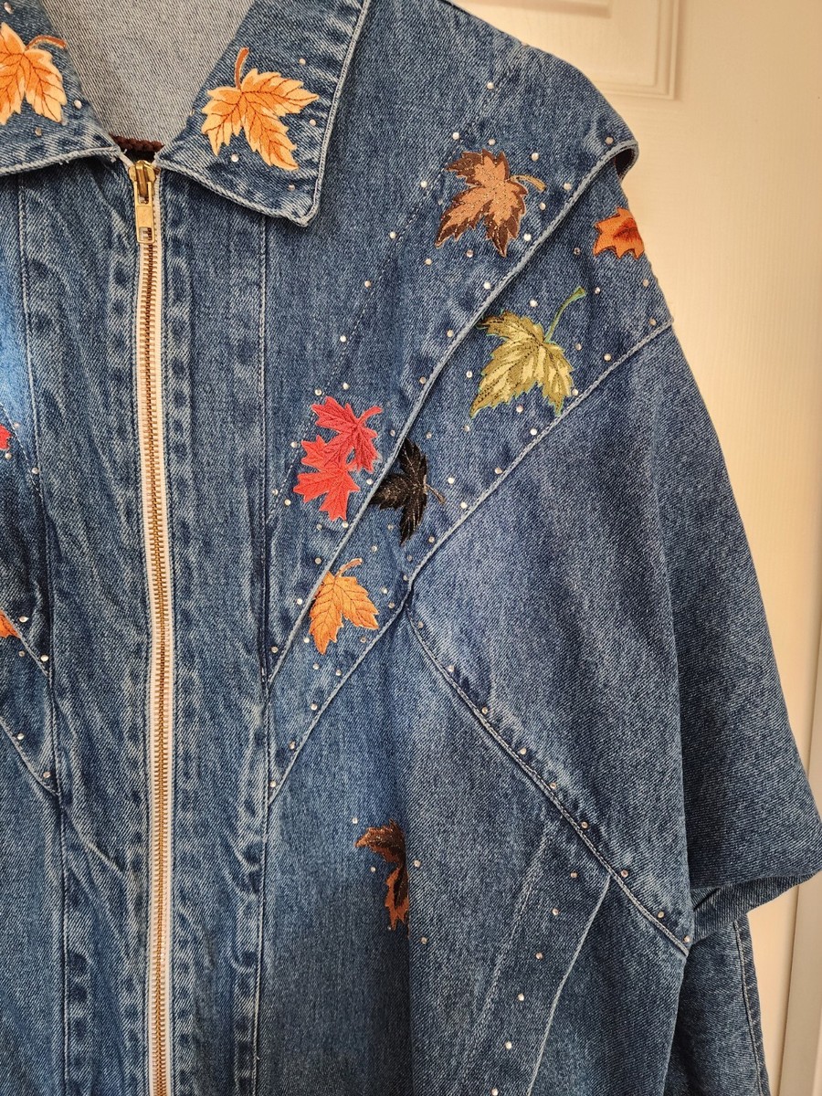 Vintage 1980s Pado Applique Denim Jacket Maple Leaf Vintage 1980s Pado Applique Denim Jacket Maple Leaf