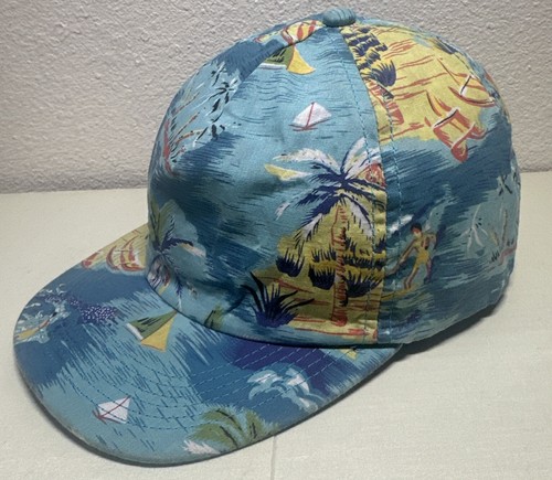 Obey Hat Cap Leather Snap Buckle Mens Blue Hawaii Beach Life Adjustable - Picture 5 of 8