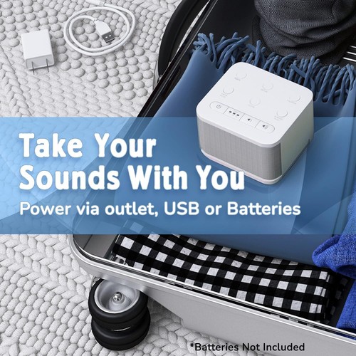 Noise Generator, Rain Sound Machine for Sleeping, Baby Soother - Portable White - Picture 6 of 7