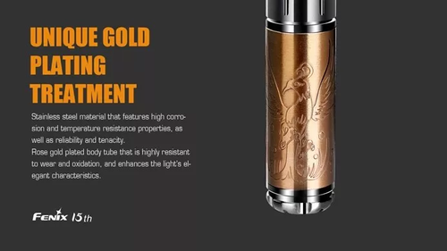 FENIX 15th Anniversary Flashlight 85 Lumens Rose Gold Plat LIMITED EDITION 3391 - Picture 6 of 12