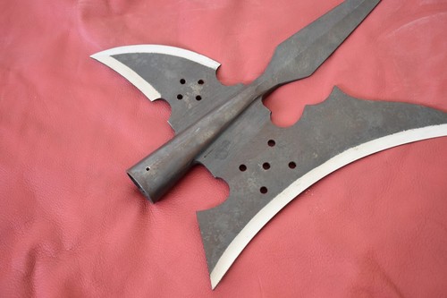 Hand Forged Halberd With Blade on One Side Blade And Curved Spike On The Other - Picture 9 of 11