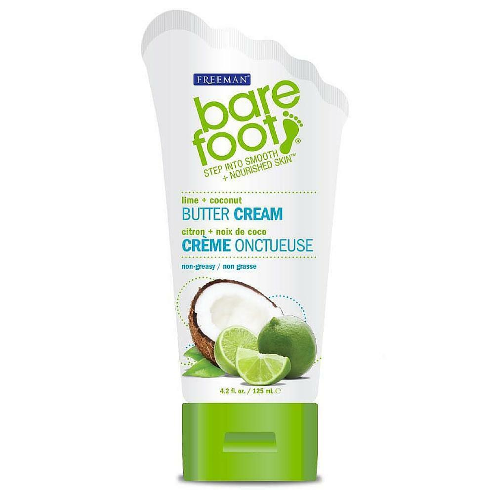 Freeman Bare Foot Butter Cream, Lime + Coconut 4.20 oz (Pack of 3)