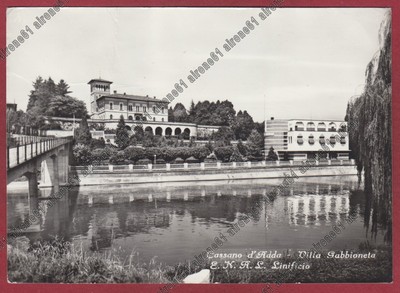 MILAN CASSANO D'ADDA 18 VILLA GABBIONETA E.N.A.L. LINIFICIO travel postcard 1953
