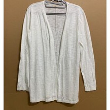 FAT FACE DARCEY Cardigan Sweater Light Weight 100 Cotton Pure WHITE Sz 8 NWT
