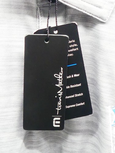 TravisMathew Gray Polo Shirt XL Valero Texas Open Golf NWT Short Sleeve Peru XL - Picture 5 of 11