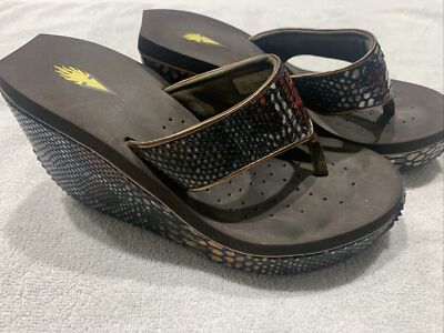 VOLATILE Frappachino brown snake print sandals women s size 7