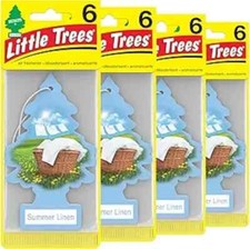LITTLE Air Summer Linen Car Air Freshener ,Hanging Tree Pack of 24 