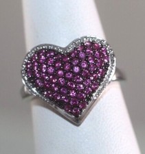 2.30Ct Round Lab-Created Ruby Heart Engagement Ring 925 Sterling Silver