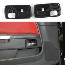 Carbon Fiber Interior Door Handle Bowl Trim Bezel for Dodge Challenger 2009-2014
