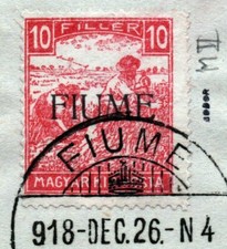 ✔️ FIUME 1918 Sass 22 10f WHITE NUMERALS MACHINE OVERPRINT 16 000 € excellent...