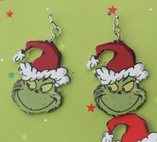 NWT - Dr. Seuss' The Grinch Santa Dangle Earrings, 1 Pair