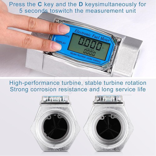 2 inch Digital Turbine Flow Meter LCD Digital Display Diesel Oil Fuel Flowmeter - Picture 12 of 15