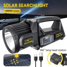 1300000LM LED Searchlight Super Bright Spotlight Handheld Solar Searchlight