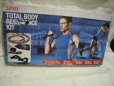 SPRI Total Body Resistance Kit New In Worn Damaged Box - Light Med Heavy GAIAM