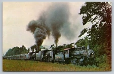 Postcard A 246, Steamtown USA Bellows Falls, VT.,No. 15, 653, & 1246, Riverside