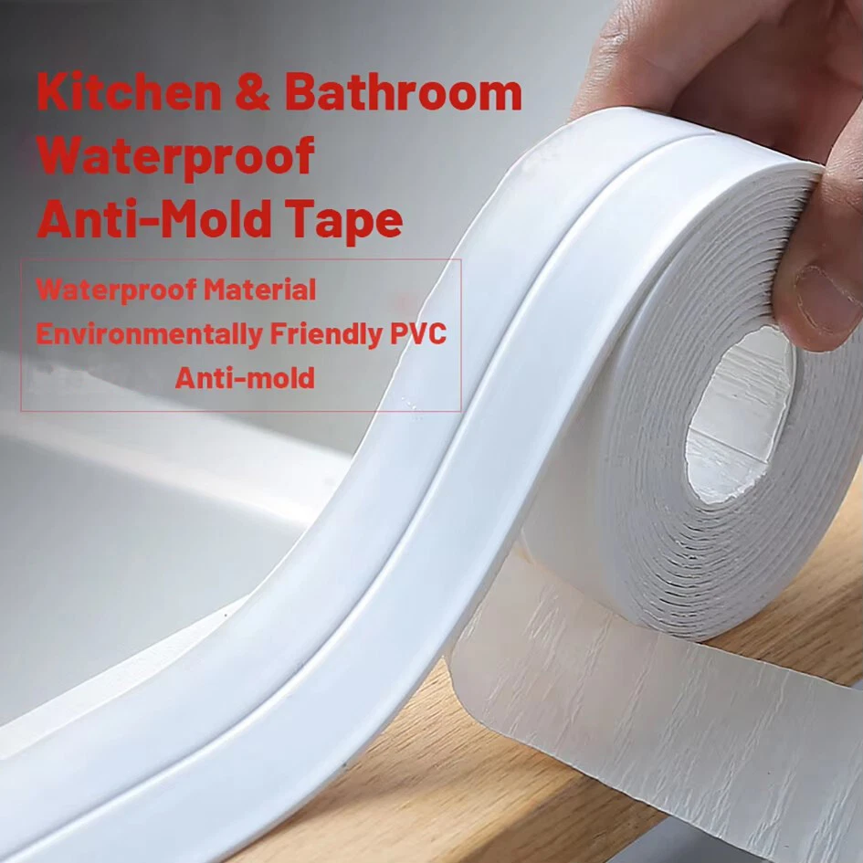 3PCS Caulk Tape Waterproof Self Adhesive for Bathroom Caulking Tape Shower Caulk - Image 4 of 4