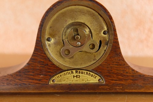 alte Junghans Tischuhr antik Eiche Kaminuhr Holz Kegler Wanderpreis - Bild 9 von 9