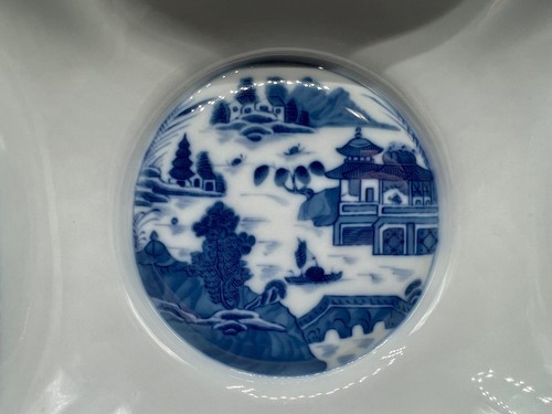 Tazón para servir de porcelana Mottahedeh Blue Canton cuadrado azul y blanco 6,5" - Imagen 6 de 11