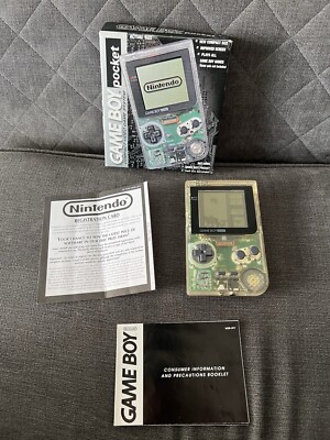 Nintendo Game Boy Pocket Clear - Originalverpackt mit Anleitungen! Seltener Vintage Gameboy!