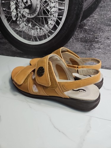 Soft Walk Brown Leather Strappy Comfortable Flat Sandal 7M - Bild 5 von 10