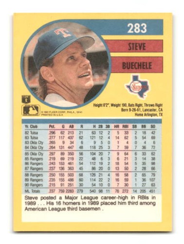 1991 Fleer Baseball Card #1 - #350 - - - Pick A Card - - - Complete a Set - Picture 331 of 419