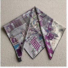 New Spring Boutique High Quality Mulberry Twill Silk Two-Face Print Scarf 35
