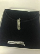 Mobile Phone PP-G15 Pewter Pendant on a  BLACK CORD  Necklace 
