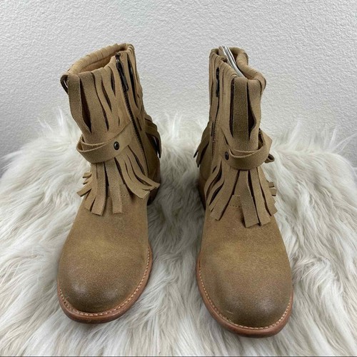 Matisse hellbraune Damen-Wildleder-Booties mit Fransen Größe 7 US! - Bild 2 von 7