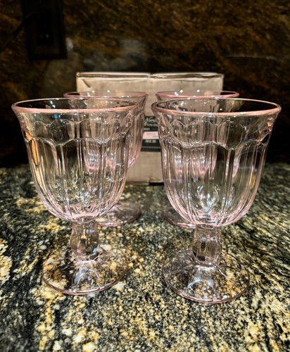 Pink Rose Noritake Provincial Goblet Set (4) New in Box - Vintage NOS - Picture 7 of 12