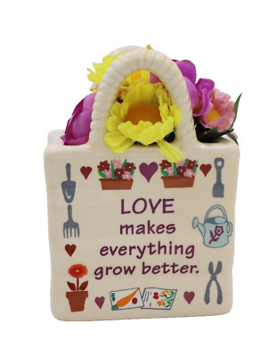 Paula's Love Makes Everything Grow Garden Gardening Spring Ceramic Flower Basket