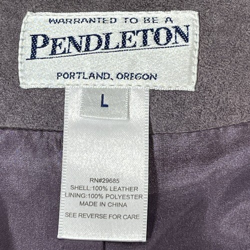 Pendleton Large Women’s Washable Leather Short Blazer Light Purple Lined Buttons - Picture 4 of 7