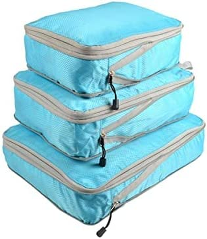 Compression Packing Cubes, Travel Packing Cubes Set Pouch Suitcase Waterproof St-image