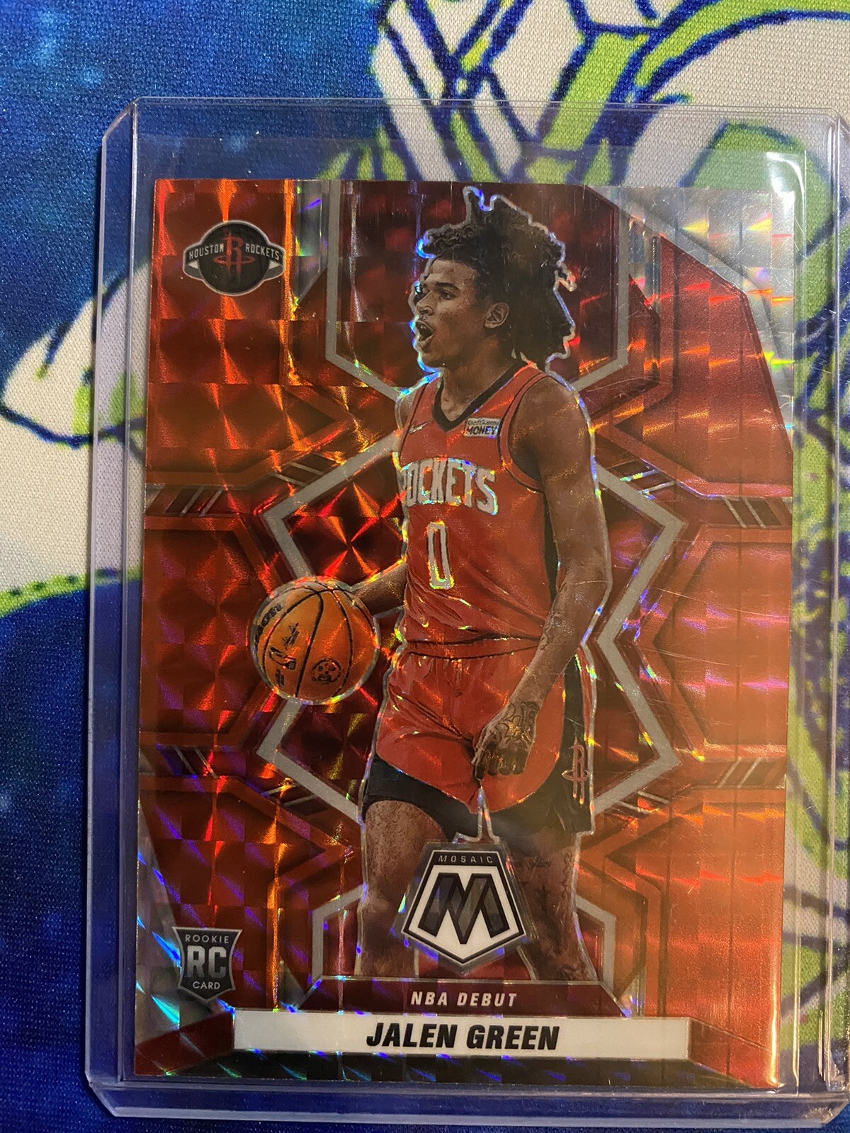 2021-22 Panini Mosaic Jalen Green RC Red Prizm NBA Debut #262 Rockets Rookie