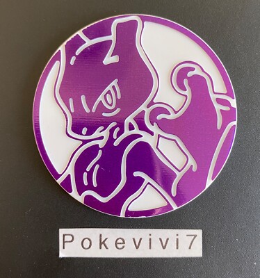 Pokemon Jumbo MEWTWO Lila / Weiß Token / Münze / Ecke / Pog