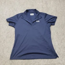 TYR Polo Shirt Womens Medium Blue White Lightweight Water Polo Outdoor Ladies